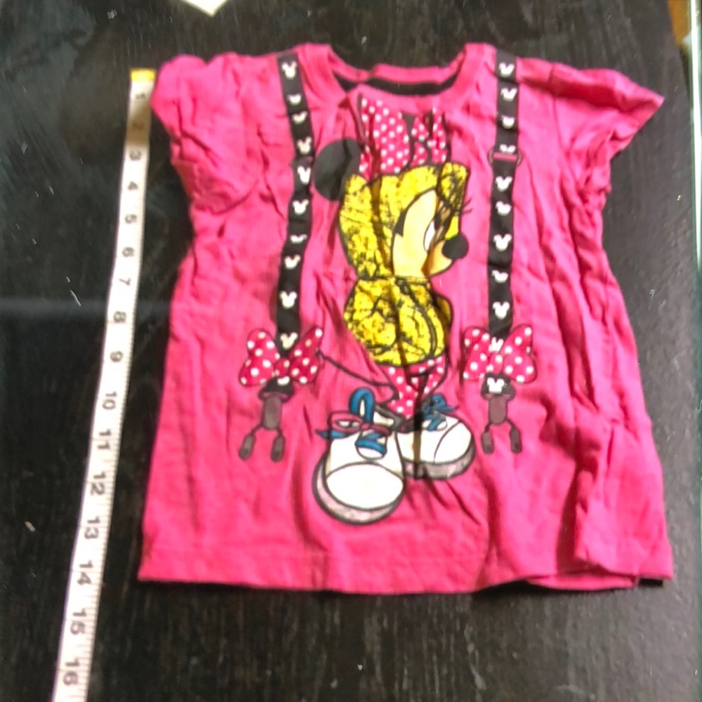 MOVING SALE❤️ NO HAGGLING ONE STEP LITTLE GIRL BLACK 3T TOP/DISNEY 5T PINK TOP.